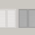 Modern White And Gray Double Panel Window Shutter Design For Home Interior 3d model