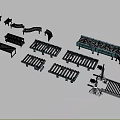 Different Types Of Industrial Conveyor Equipment With Straight And Curved Sections For Material Handling