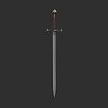 Classic Medieval Weapon With Decorative Hilt Metal Blade And Wooden Grip