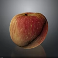 Fresh Ripe Red and Yellow Apple with Smooth Skin on Dark Background