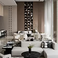 Modern negotiation area Yuanhe Daqian Sales Office negotiation area 3d model
