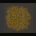 Clustered Yellow And Green Small Dots On Gray Background With Light Source