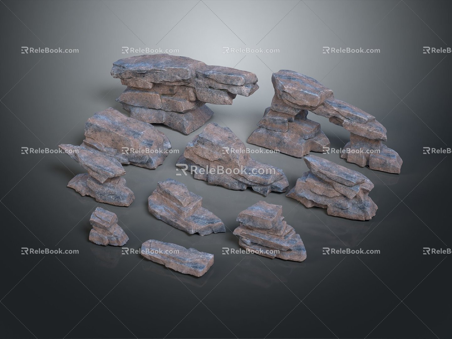 Modern Stone Stone Stone Grotesque Stone 3d model