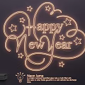 Festive Neon Lighting Combination With Happy New Year Text And Star Decorations