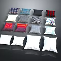 Assorted Decorative Pillows With Diverse Patterns And White Solid Styles