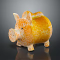 Orange And White Ceramic Piggy Bank As Home Decor Furniture Accessory