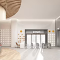 Modern Reception Area Interior Design With Logo Wall And Turnstiles At ESAC