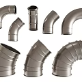 Stainless Steel Metal Pipe Fittings With Elbows Straight Tubes And Curved Sections