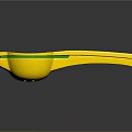 Yellow Lemon Squeezer With Green Accents And Ergonomic Handle For Kitchen Use 3d model