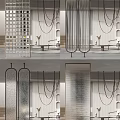 Modern partition glass brick screen partition 3d model