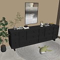 Modern Black Cabinet Whole Cabinet Sideboard Cabinet Balcony Cabinet Storage Cabinet Entrance Cabinet 3d model