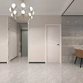 Modern Minimalist Open Living And Dining Room Interior Design With Comfortable Furniture And Storage Spaces