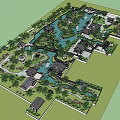 Traditional Chinese Garden Landscape With Pond Pavilions Stone Bridges And Lush Trees