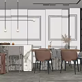 Modern Dining Table and Chair Combination 3d model