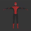 Spider Man Superhero Character In Red And Black Suit Full Body Standing With Arms Outstretched