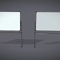 Two Mobile Whiteboards With Metal Stands And Smooth White Writing Surfaces 3d model