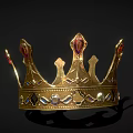 Gold Crown Jewelry With Colorful Gemstones And Intricate Decorative Design