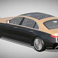 Black And Gold Luxury Sedan With Front Grille And UK License Plate