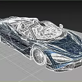 Blue McLaren Open Top Convertible Sports Car With Streamlined Body And Black Wheels