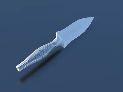 Stainless Steel Kitchen Knife With Ergonomic Textured Handle For Cooking Use 3d model