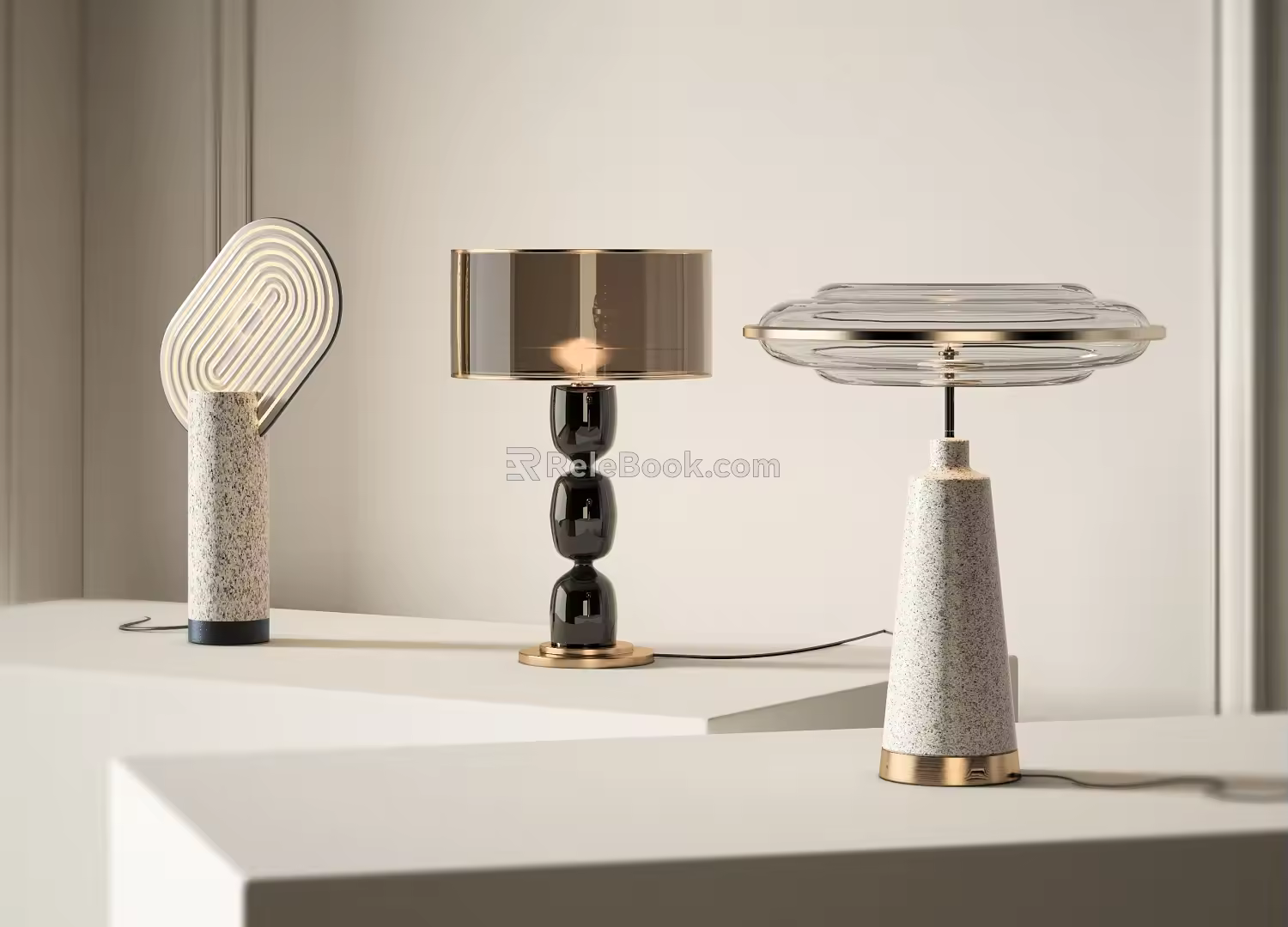 Table lamp combination 3d model