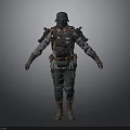 Military Combat Uniform With Helmet Armor Backpack And Tactical Gear