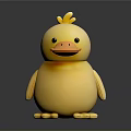Cute Yellow Duck Figurine With Orange Beak And Small Feet Design