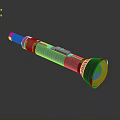 Portable Black Flashlight With Silver Ring Red Button And White Lamp Head
