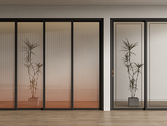 Modern sliding door Changhong glass sliding door kitchen door sliding door 3d model