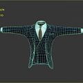 Classic Navy Blue Pinstripe Men's Suit With White Shirt And Red Tie Formal Attire