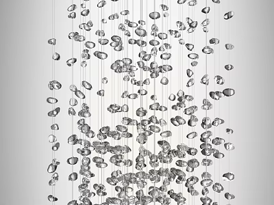 Elegant Modern Crystal Chandelier With Hanging Sparkling Decorative Elements For Contemporary Interior 3d model