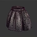 Classic Accent Chair With Intricate Silver Blue Paisley Fabric And Flared Skirt Design
