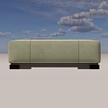 Gray Upholstered Sofa Bench With Modern Sleek Design And Dark Wooden Legs