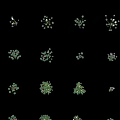 Elegant Vase With Green Flowers And Floral Pattern On Black Background Decor