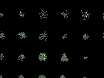 Elegant Vase With Green Flowers And Floral Pattern On Black Background Decor 3d model