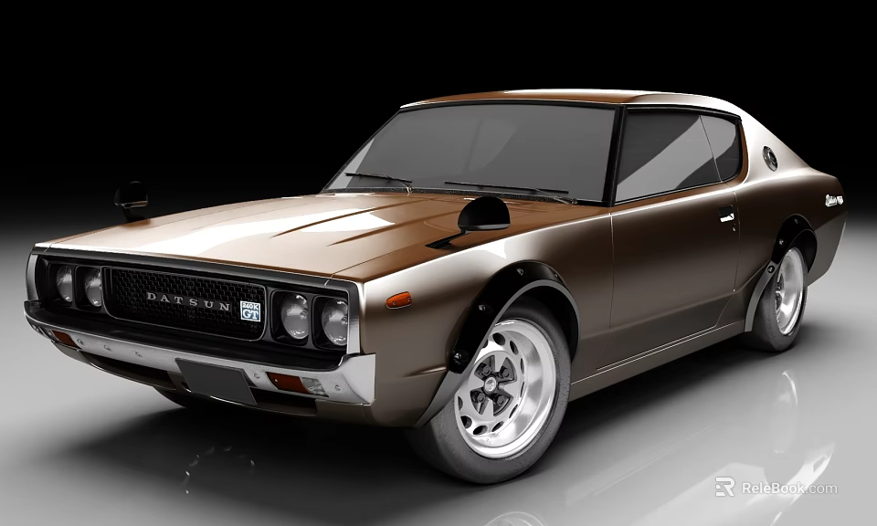 Brown Vintage Sports Car With Streamlined Body And Silver Alloy Wheels 3d model 