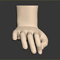 Detailed Anatomical Hand 3D Model With Smooth Texture Light Color And Dark Background