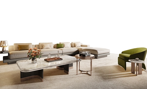 Minotti miloti living room sofa combination 3d model