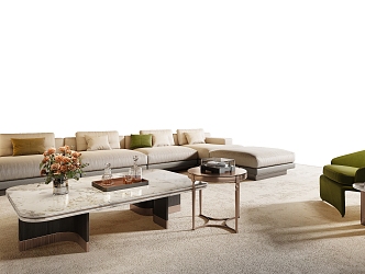 Minotti miloti living room sofa combination 3d model