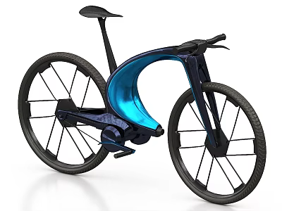 Modern Futuristic Bicycle With Sleek Blue Black Frame And Aerodynamic Wheels 3d model