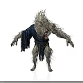 Mythical Creature With Detailed Organ Features And Long White Hair Muscular Body