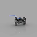 Ball Valve with Blue Handle and Silver Metal Body for Industrial Pipeline Applications