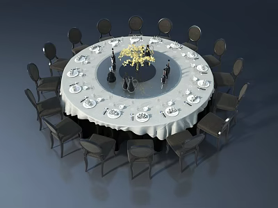 Swing Door Design For Modern Dining Room With Round Table And Chairs 3d model