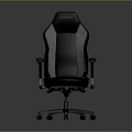 Ergonomic Black Gray Gaming Chair With Adjustable Armrests And Swivel Base