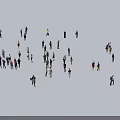 Diverse Group of People Standing in Open Outdoor Area with Shadows