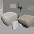Modern Toilets Featuring Floor Standing and Wall Mounted Design with Waste Bin on Wooden Floor