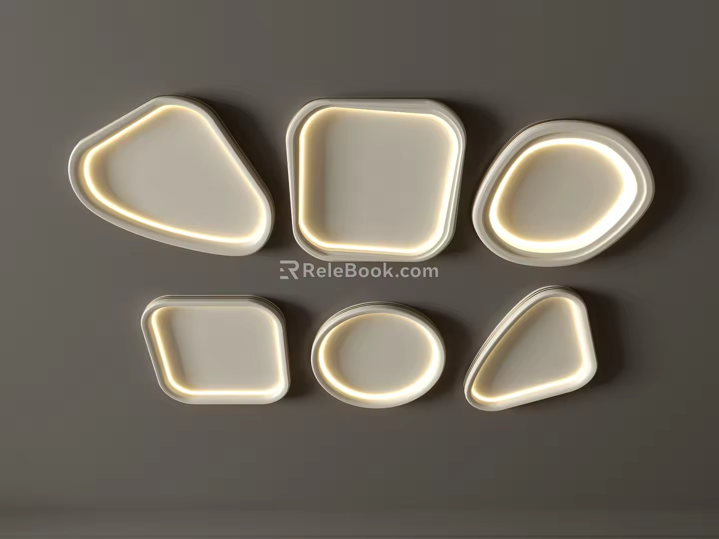 Su ceiling lamp round ceiling lamp bedroom lamp artistic modeling lamp fashion living room lamp model combination 3d model