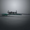 Green Camouflage Rifle with Scope on Gray Gradient Background Design 3d model