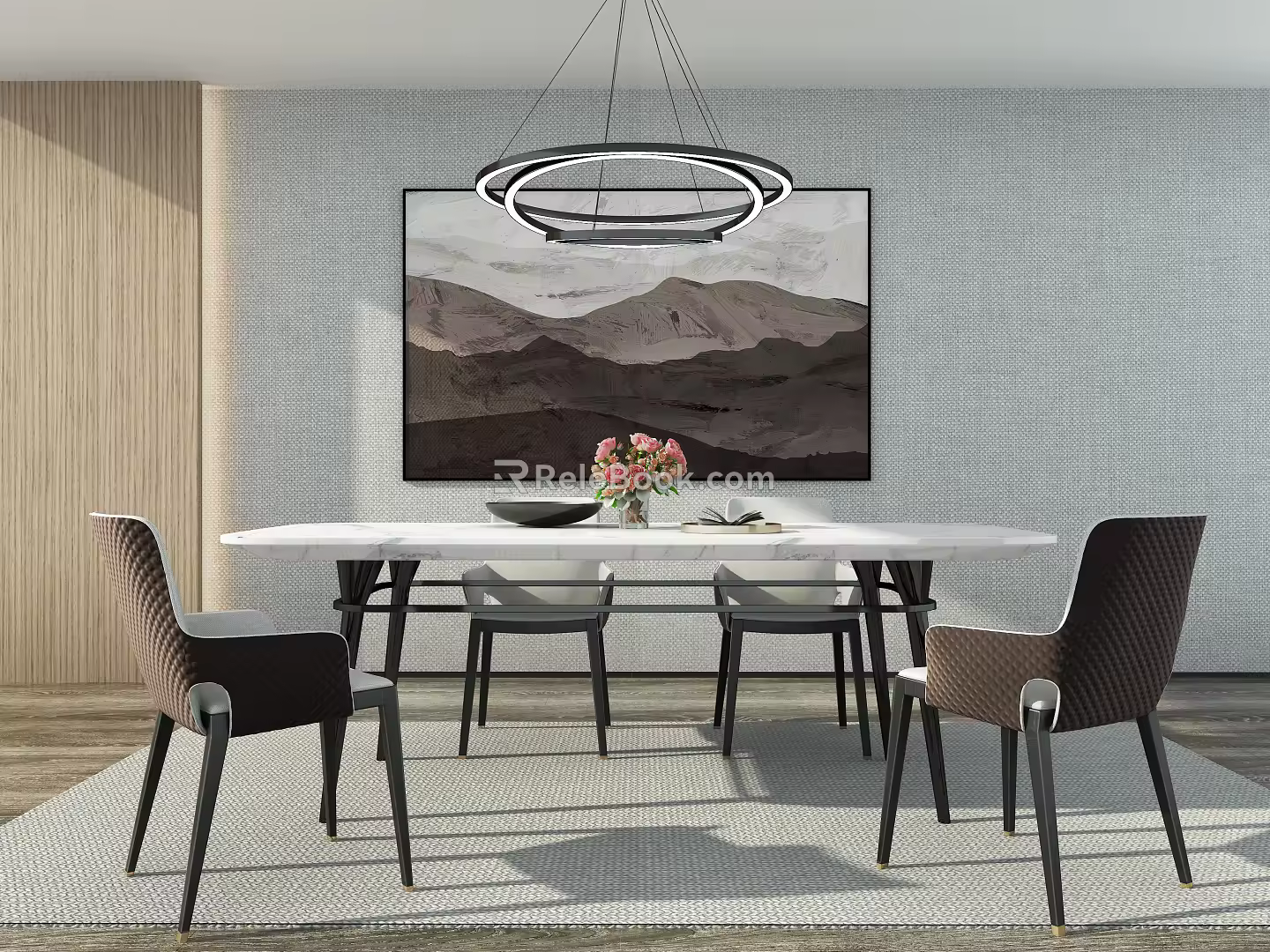 Modern Dining Table Chair Combination Dining Table Chair 3d model