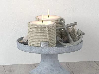 Mediterranean Candlestick Ornament Combination 3d model